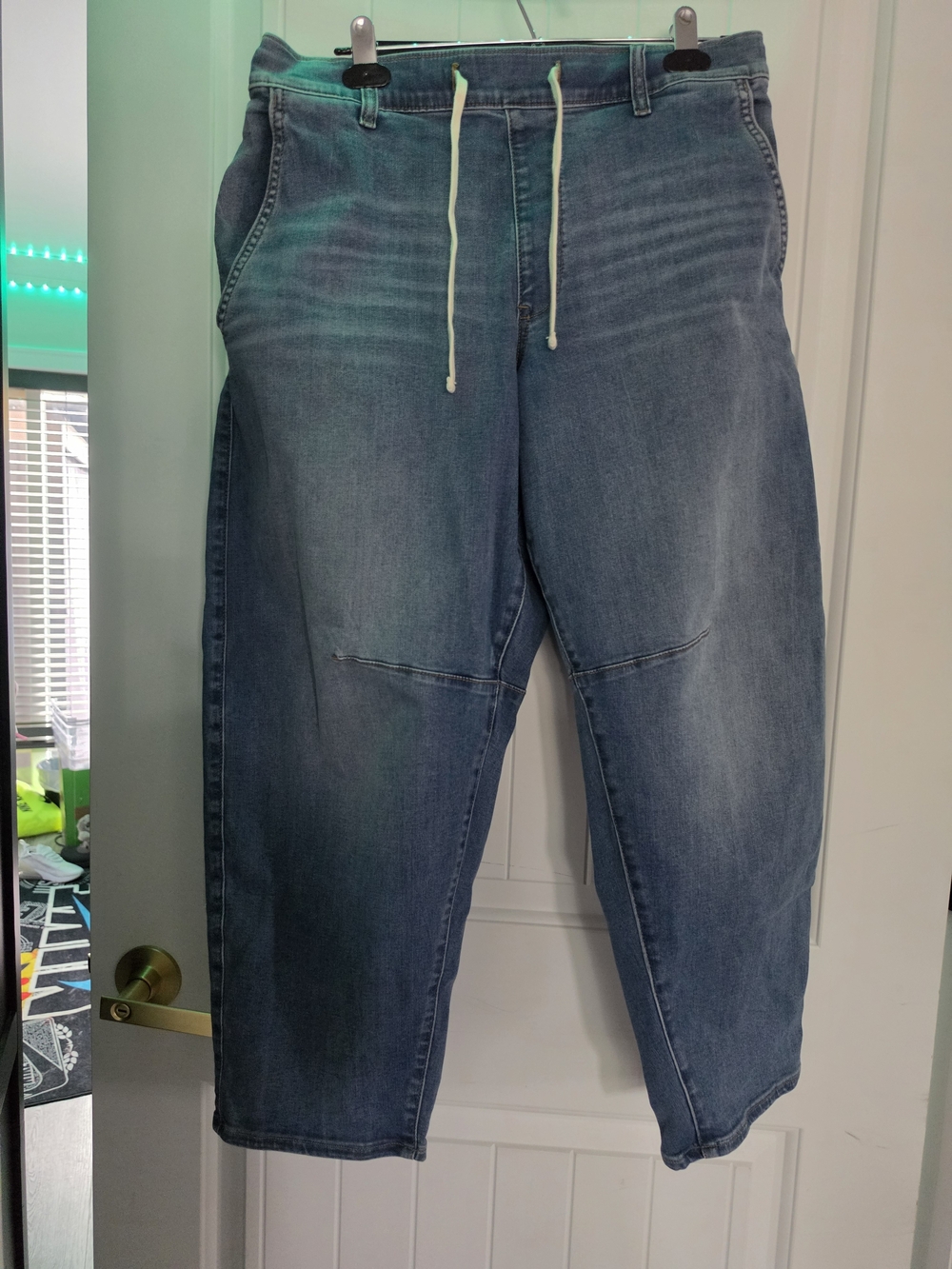 torrid Men's Washed Blue Relaxed Denim Joggers with Drawstring